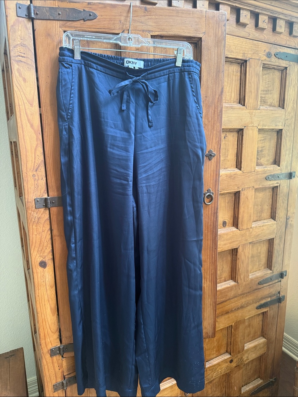 DKNY Navy Wide Leg Drawstring Pants